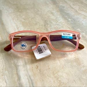 Pink & wood +1.25 reading glasses